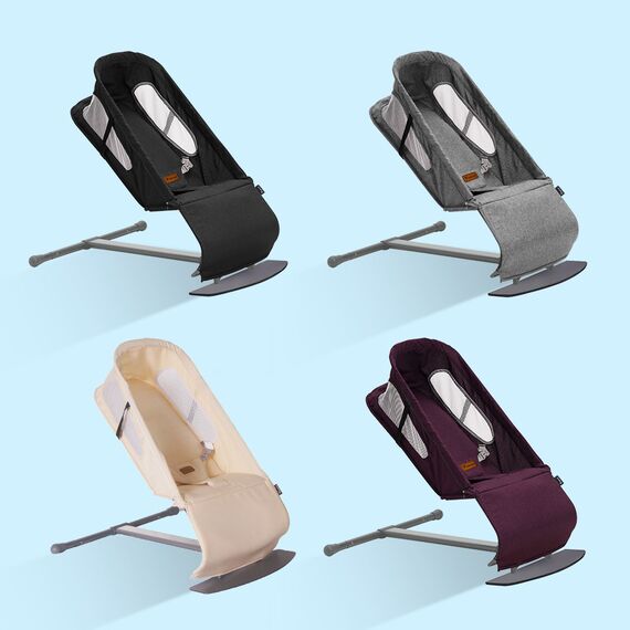 Teknum Baby Bouncer Recliner Seat With Grab Toys 0-6 Months 9Kg, Color: Grey, 7 image