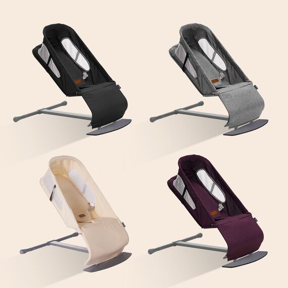 Teknum Baby Bouncer Recliner Seat With Grab Toys 0-6 Months 9Kg, Color: Purple, 7 image