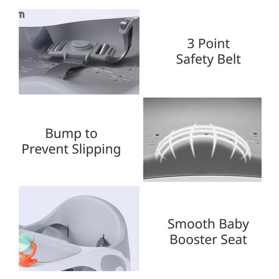 Teknum Portable Booster Chair 6-36 Months 15Kg, Color: Grey, 7 image