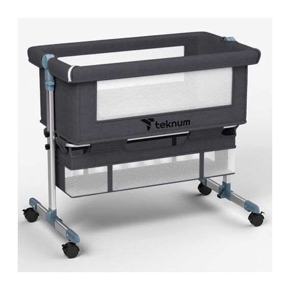 Teknum Moonlight Bedside Crib 0-2 Years, Color: Dark Grey, 2 image