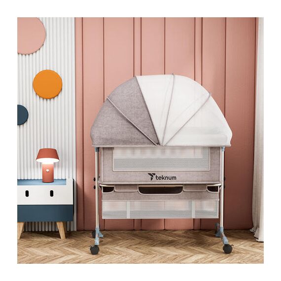 Teknum Moonlight Bedside Crib 0-2 Years, Color: Ivory, 8 image