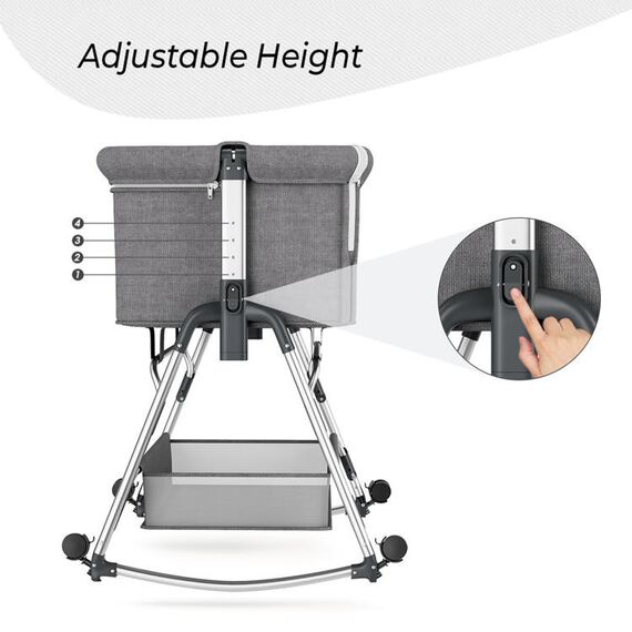 Teknum Sleepzen 1 Bedside Crib 0-2 Years, Color: Grey, 3 image