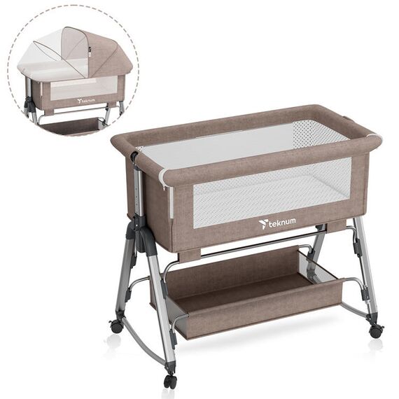 Teknum Sleepzen 1 Bedside Crib 0-2 Years, Color: Ivory, 4 image