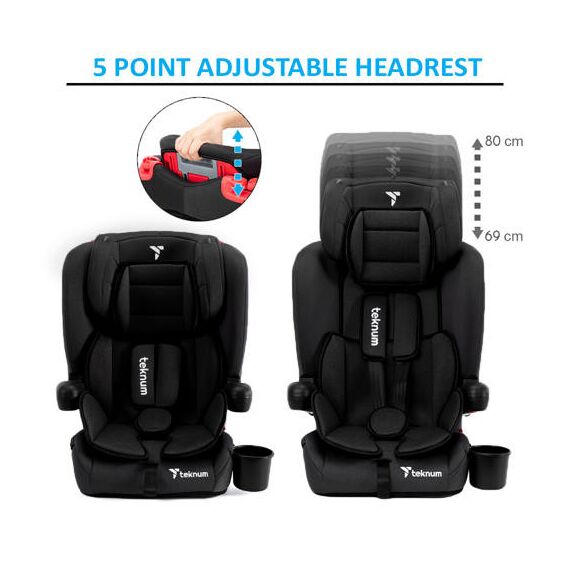 Teknum Pack And Go Car Seat Group 1/2/3 Foldable Portable 9Kg–36Kg, Color: Black, 7 image