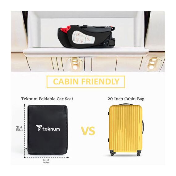 Teknum Pack And Go Car Seat Group 1/2/3 Foldable Portable 9Kg–36Kg, Color: Black, 9 image