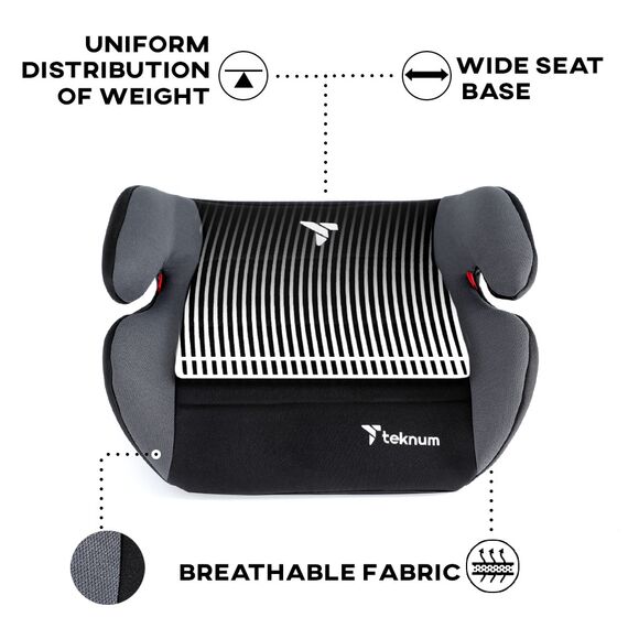 Teknum Pluto Car Seat Booster Group 2/3 15Kg–36Kg 4–12 Years, Color: Black, 9 image