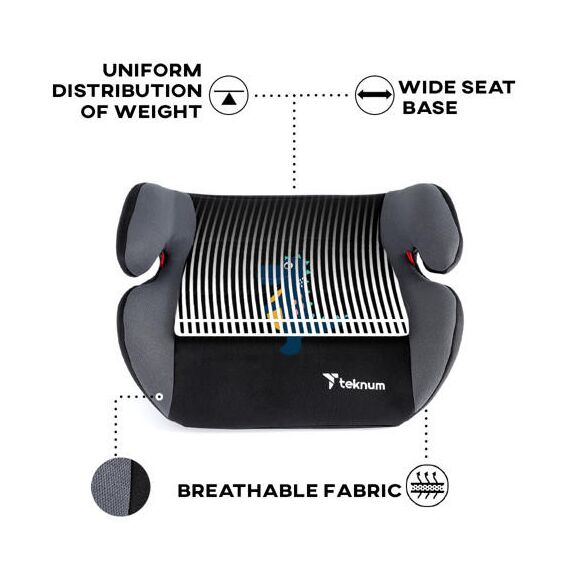 Teknum Dinosaur Car Seat Booster Group 2/3 15Kg–36Kg 4–12 Years, Color: Grey, 5 image