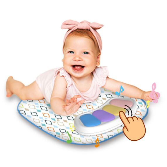 Teknum Baby Portable Dining Feeding Chair Recliner Activity Chair 6–30 Months Up To 12Kg, Color: White & Baby Blue, 4 image