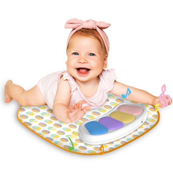 Teknum Baby Portable Dining Feeding Chair Recliner Activity Chair 6–30 Months Up To 12Kg, Color: White & Yellow, 4 image