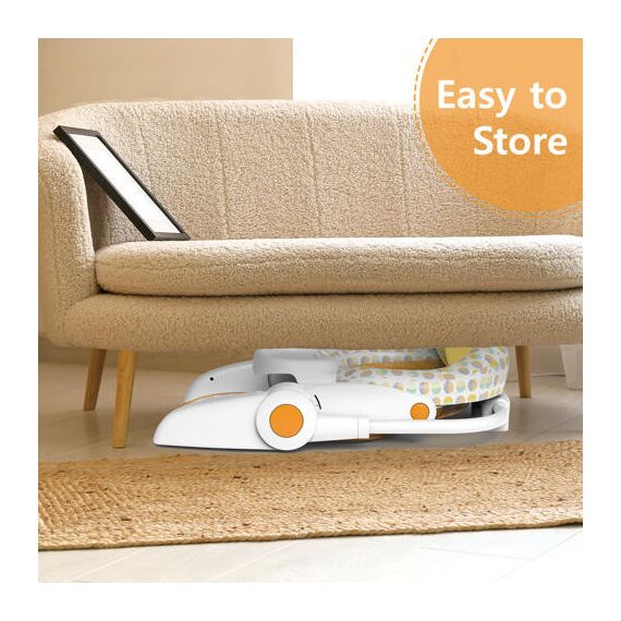 Teknum Baby Portable Dining Feeding Chair Recliner Activity Chair 6–30 Months Up To 12Kg, Color: White & Yellow, 8 image