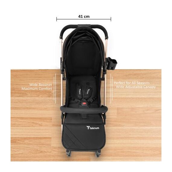 Teknum Explorer Travel Stroller Lightweight Cabin Friendly 6–36 Months Up To 15Kg, Color: Black, 8 image