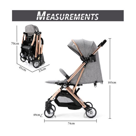Teknum Explorer Travel Stroller Lightweight Cabin Friendly 6–36 Months Up To 15Kg, Color: Melange Grey, 15 image