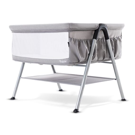 Teknum Fellow 2 Twin Bedside Crib Bassinet 0–6 Months Up To 18Kg, Color: Grey, 4 image