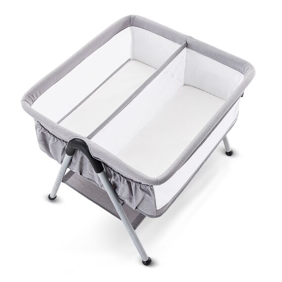 Teknum Fellow 2 Twin Bedside Crib Bassinet 0–6 Months Up To 18Kg, Color: Grey, 5 image