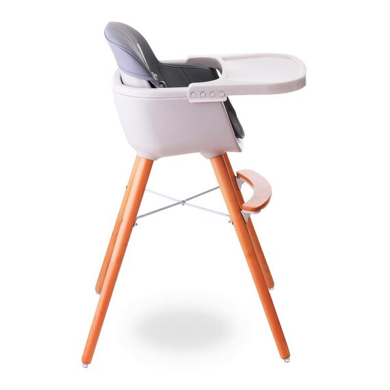 Teknum Premium Dual Height Wooden High Chair 6–36 Months Up To 15Kg, Color: Grey, 8 image