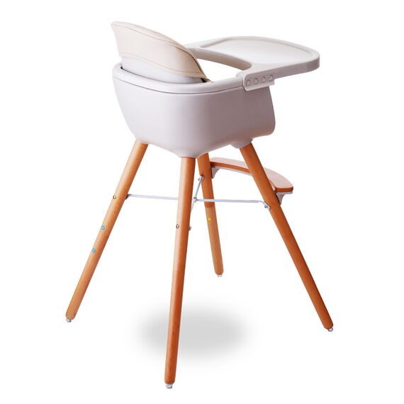 Teknum Premium Dual Height Wooden High Chair 6–36 Months Up To 15Kg, Color: Ivory, 5 image