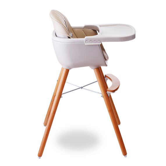 Teknum Premium Dual Height Wooden High Chair 6–36 Months Up To 15Kg, Color: Ivory, 6 image