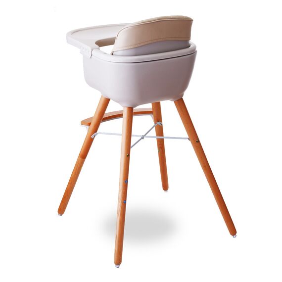 Teknum Premium Dual Height Wooden High Chair 6–36 Months Up To 15Kg, Color: Ivory, 7 image
