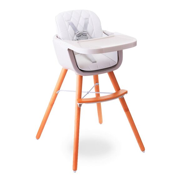 Teknum Premium Dual Height Wooden High Chair 6–36 Months Up To 15Kg, Color: White, 3 image