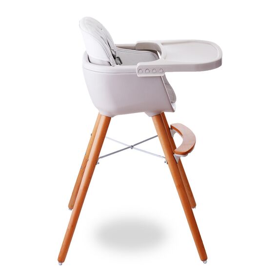 Teknum Premium Dual Height Wooden High Chair 6–36 Months Up To 15Kg, Color: White, 5 image