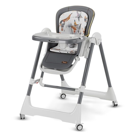 Teknum 5-In-1 Swing With High Chair Lockable Wheels 6–36 Months Up To 20Kg, Color: Grey