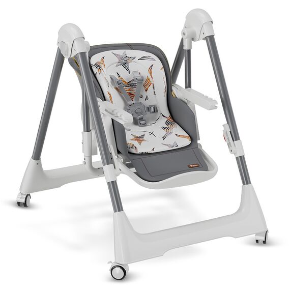 Teknum 5-In-1 Swing With High Chair Lockable Wheels 6–36 Months Up To 20Kg, Color: Grey, 2 image