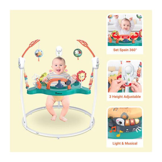 Teknum Baby Activity Jumper With Music And 9 Toys 4 Months+ Up To 11.3Kg, Color: White, 8 image