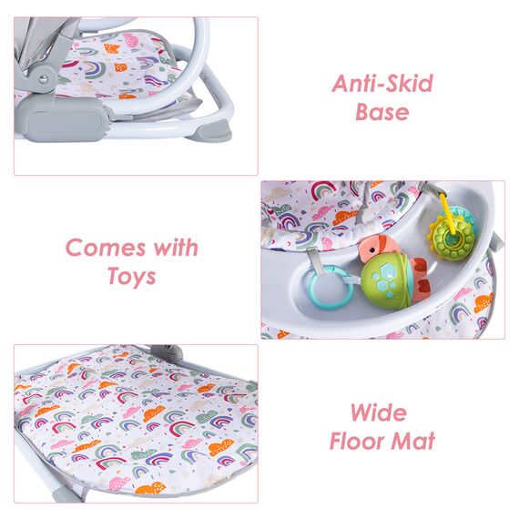 Teknum Portable Baby Seat With Detachable Tray 6 Months+ Up To 15Kg, Color: Grey, 4 image