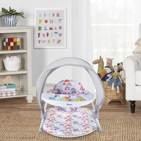 Teknum Portable Baby Seat With Detachable Tray 6 Months+ Up To 15Kg, Color: Grey, 5 image