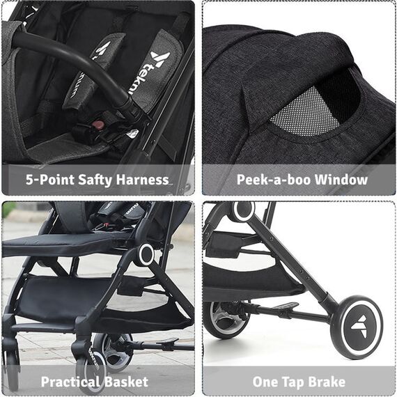 Teknum Travel Cabin Baby Stroller With Coffee Cup Holder 0–48 Months Up To 22Kg, Color: Black, 15 image