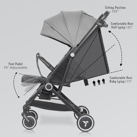 Teknum Travel Cabin Baby Stroller With Coffee Cup Holder 0–48 Months Up To 22Kg, Color: Grey, 6 image