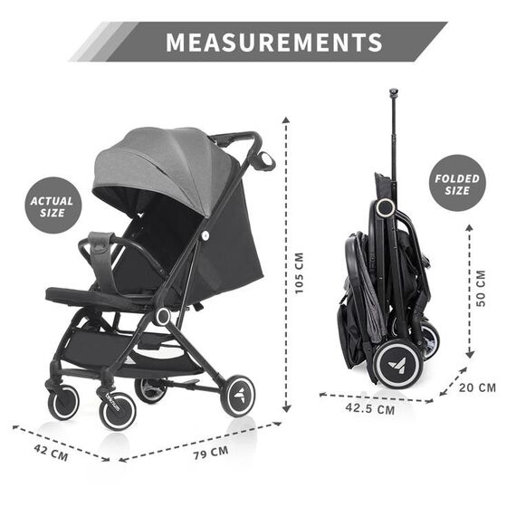 Teknum Travel Cabin Baby Stroller With Coffee Cup Holder 0–48 Months Up To 22Kg, Color: Grey, 17 image