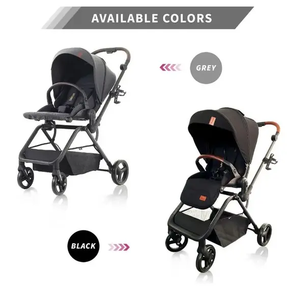 Teknum Stroll-1 Reversible Travel Baby Stroller 0–48 Months Up To 22Kg, Color: Grey, 5 image