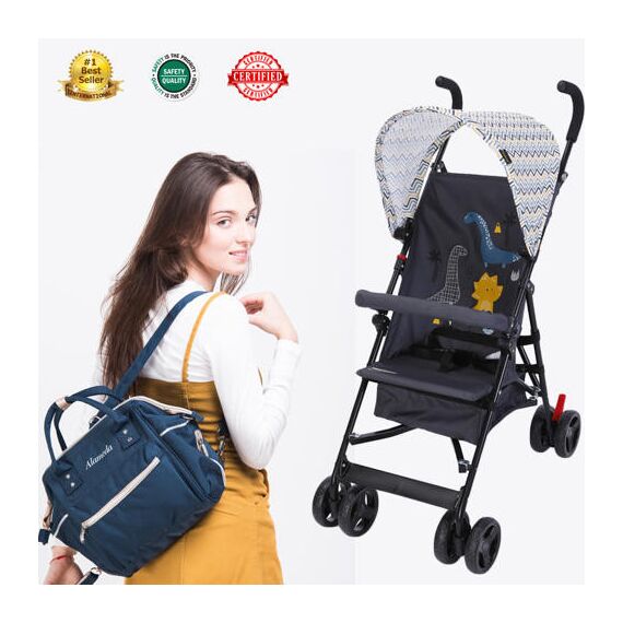 Teknum Eco Lite Stroller & Alameda Ace Diaper Bag Combo Yellow Wave 6–36 Months Up To 15Kg, 3 image