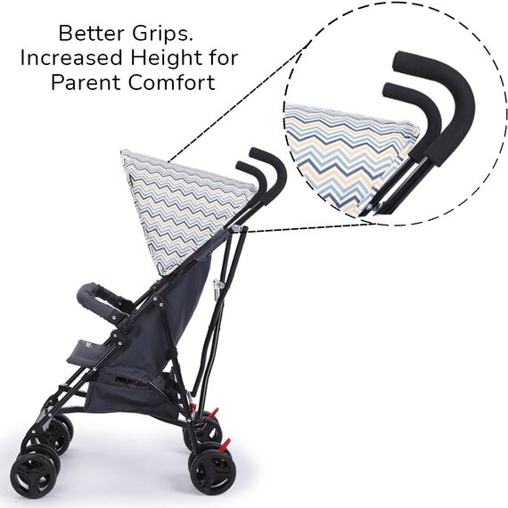 Teknum Eco Lite Stroller & Alameda Ace Diaper Bag Combo Yellow Wave 6–36 Months Up To 15Kg, 7 image