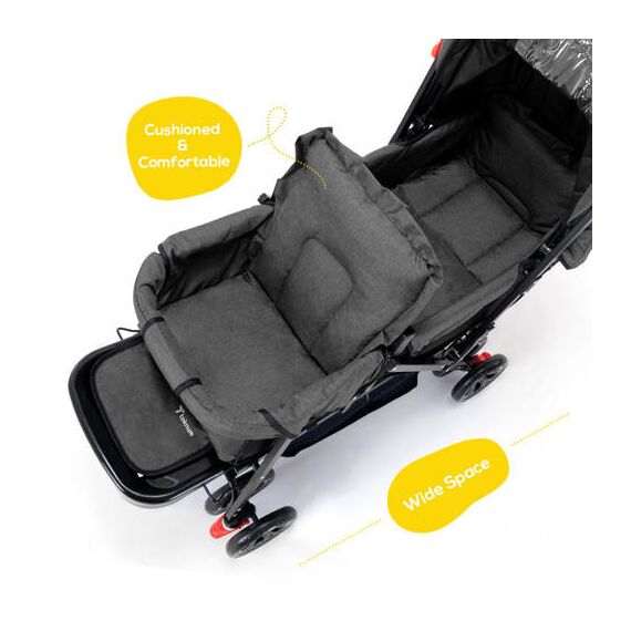 Teknum Double Stroller Combo 6–36 Months 2 X 15Kg, Color: Dark Grey, 7 image