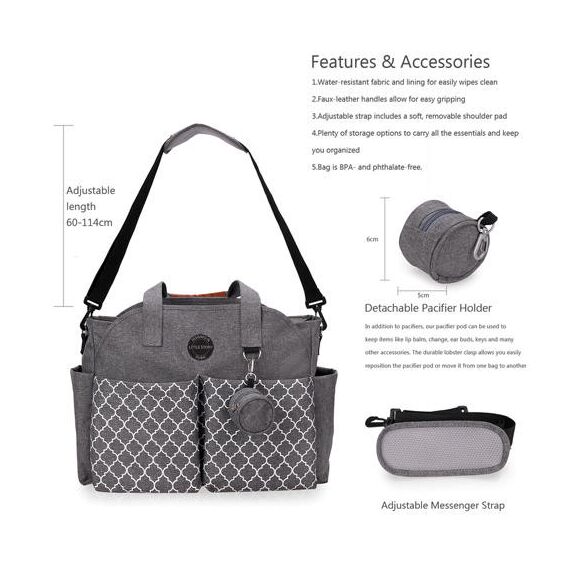 Teknum Look At Me Reversible Baby Stroller With Diaper Bag, 10 image