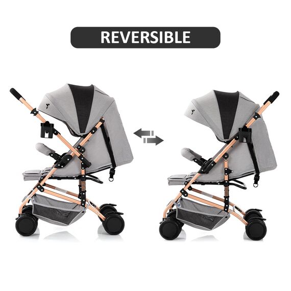 Teknum Reversible Trip Stroller With Ace Diaper Bag 6–36 Months Up To 15Kg, Color: Grey, 7 image