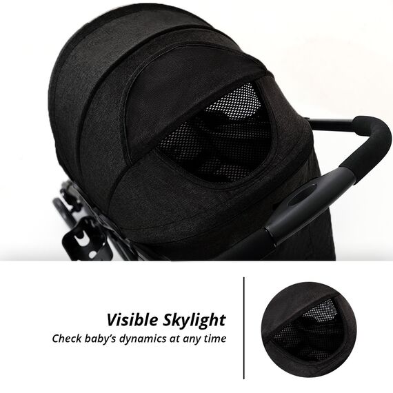 Teknum Trip Plus Stroller With Diaper Bag Combo 6–36 Months Up To 15Kg, Color: Black, 11 image