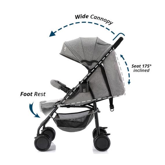Teknum Trip Plus Stroller With Diaper Bag Combo 6–36 Months Up To 15Kg, Color: Grey, 4 image