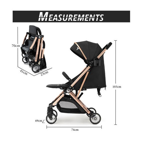 Teknum Explorer Travel Stroller With Sunveno Diaper Bag And Hooks Black 6–36 Months Up To 15Kg, Color: Black, 11 image