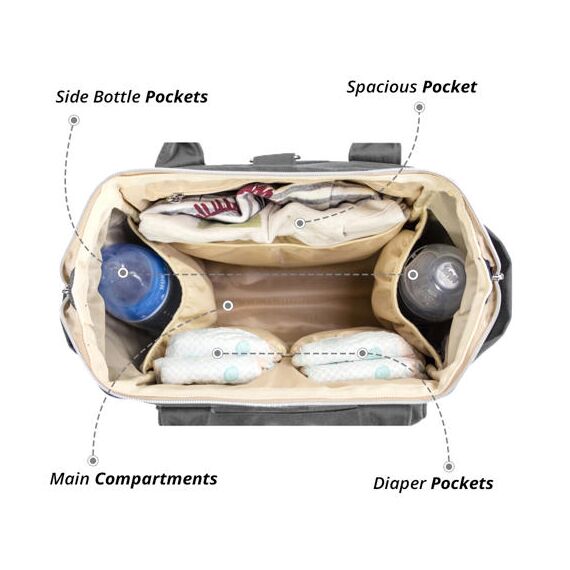 Teknum Pack And Go Foldable Car Seat With Ace Ivory Diaper Bag 9 Months–12 Years 9–36Kg, Color: Grey, 10 image