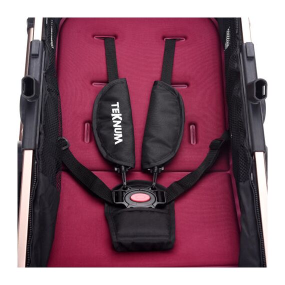 Teknum 3 In 1 Stroller Black With Sunveno Diaper Bag And Hooks 0–3 Years Up To 18Kg, Color: Burgundy, 10 image