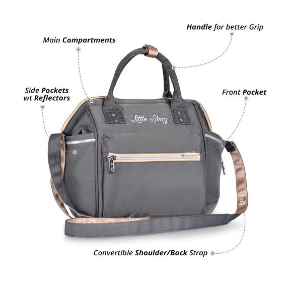 Teknum Pack And Go Foldable Car Seat With Ace Ivory Diaper Bag 9 Months–12 Years 9–36Kg, Color: Grey, 11 image