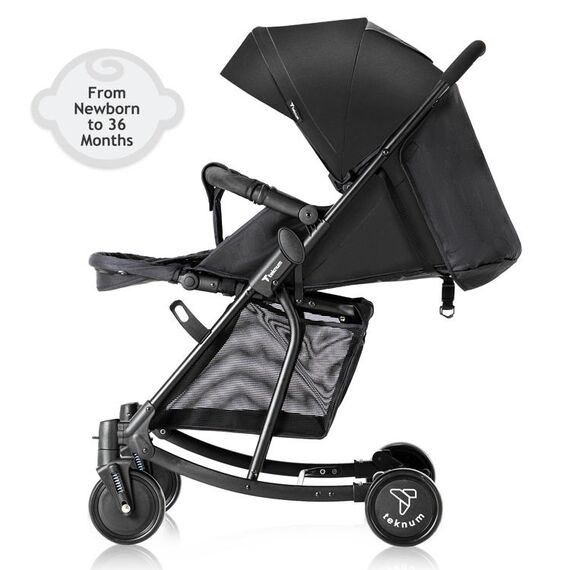 Teknum 2In1 Glide Stroller With Green Diaper Tote Bag Black 0–36 Months Up To 22Kg, Color: Black & Green, 3 image
