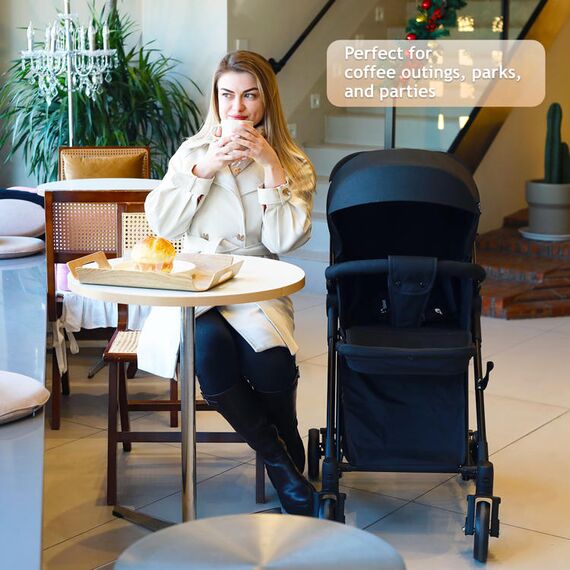 Teknum 2In1 Glide Stroller With Green Diaper Tote Bag Black 0–36 Months Up To 22Kg, Color: Black & Green, 18 image