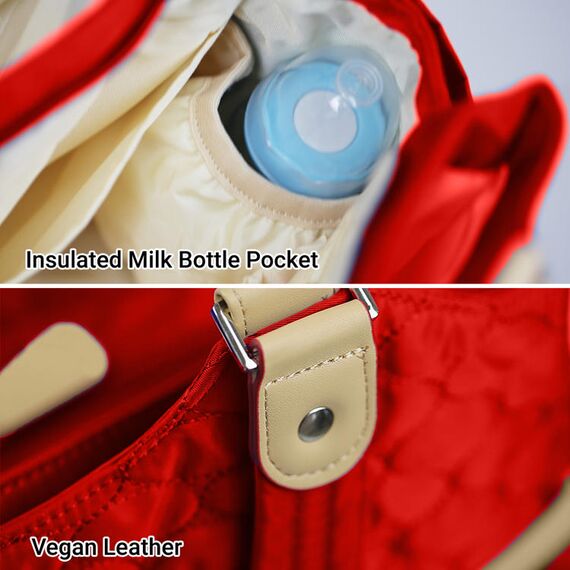 Teknum 2In1 Glide Stroller With Green Diaper Tote Bag Black 0–36 Months Up To 22Kg, Color: Black & Orange, 5 image