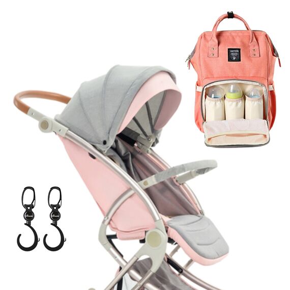 Teknum A1 Green Stroller With Sunveno Grey Diaper Bag 0–4 Years Up To 20Kg, Color: pink, 4 image