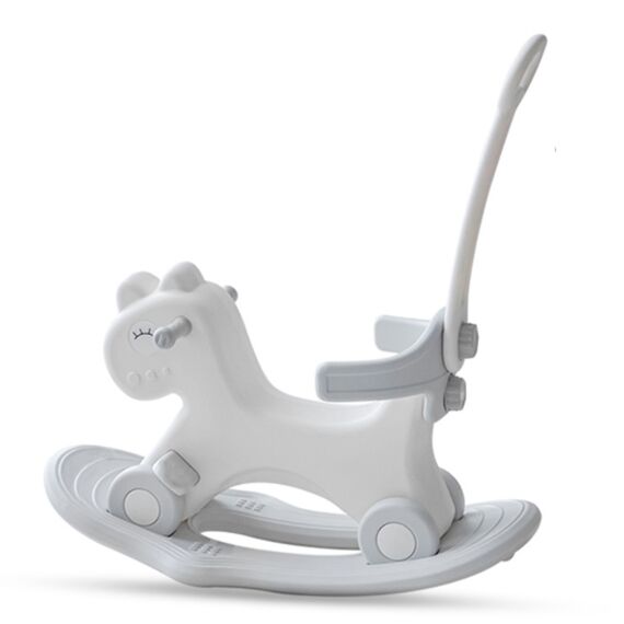 Teknum 2In1 Rock Ride On With Push Handle Grey White Safety Certified 2–4 Years