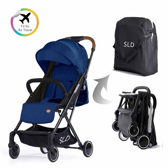 Teknum Travel Lite Stroller Navy Blue With Sunveno Diaper Bag And Hooks 0–4 Years 4.9Kg Cabin Friendly, Color: Navy Blue, 4 image